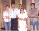 Dinesh and Twinkle Govindani with Singer Sukhwinder Singh & Sunidhi Chouhan during Composition of the song for the film Monopoly.