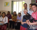 With the team of Spanish Television CANAL CUATRO ´Callejeros Viajeros´ Beatriz Diaz with Dinesh & Vidya Govindani.