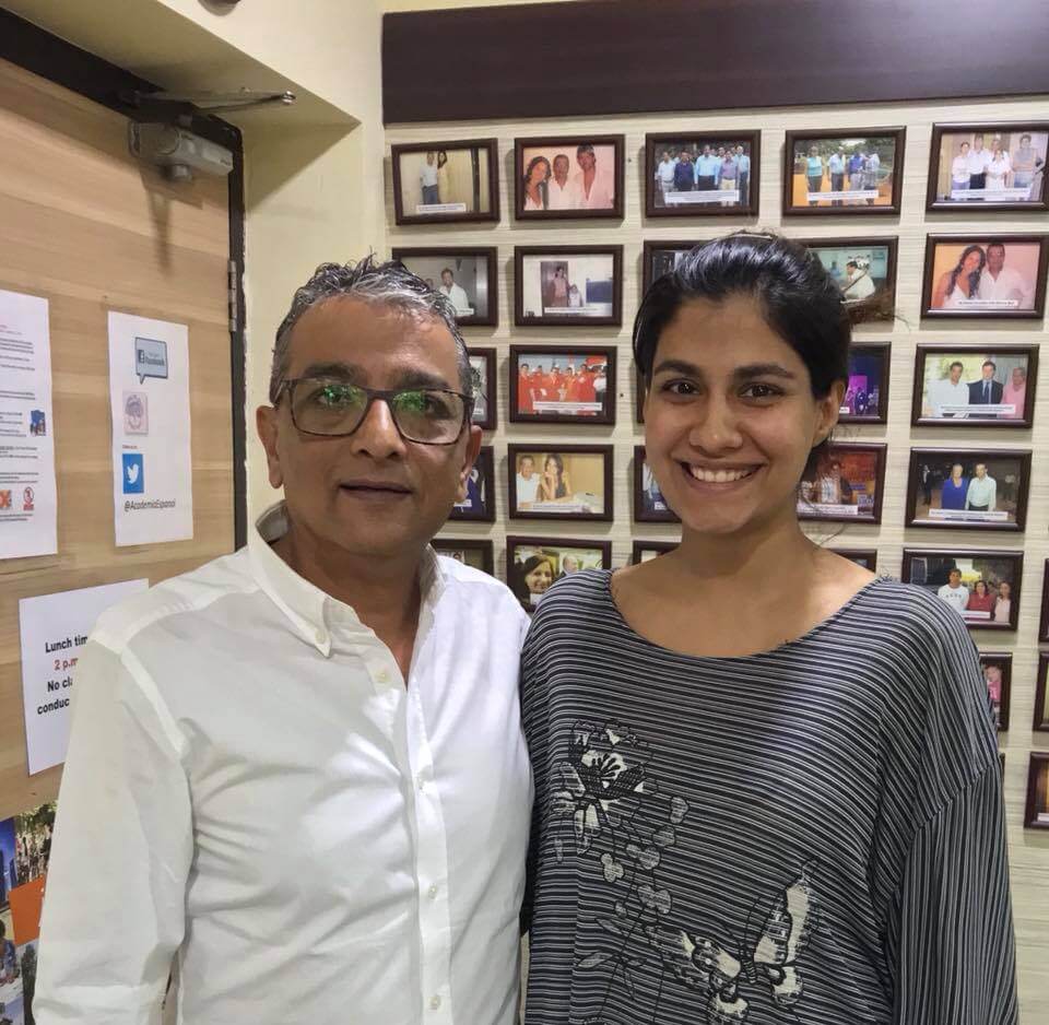 Dinesh Govindani with Shreya Dhanwanthary the “Ladies Room “ web series star and student of our center