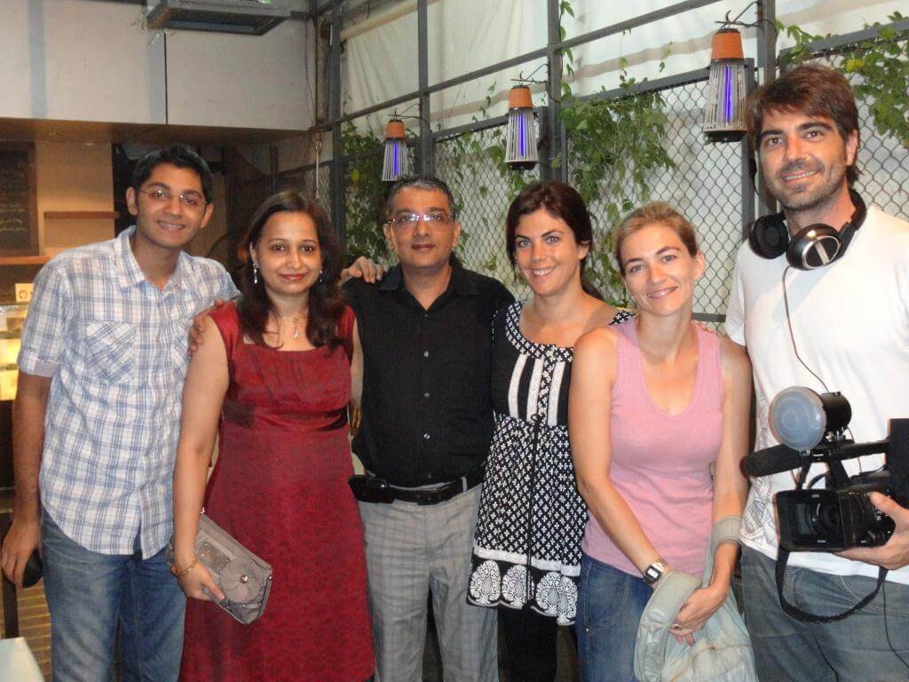 The Govindanis with Samanta Villar,host of the Spanish TV program Conexion Samanta