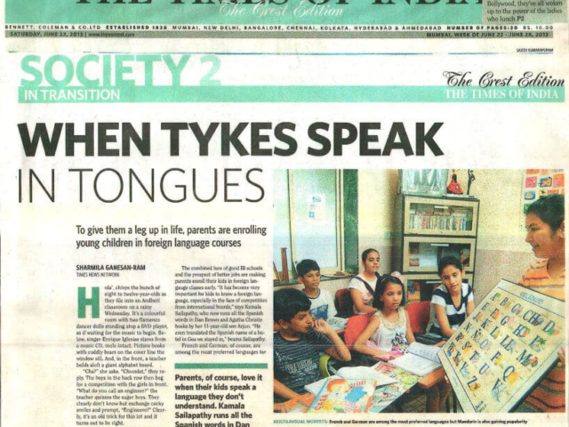 Times of India - When Tykes Speak in Tongues